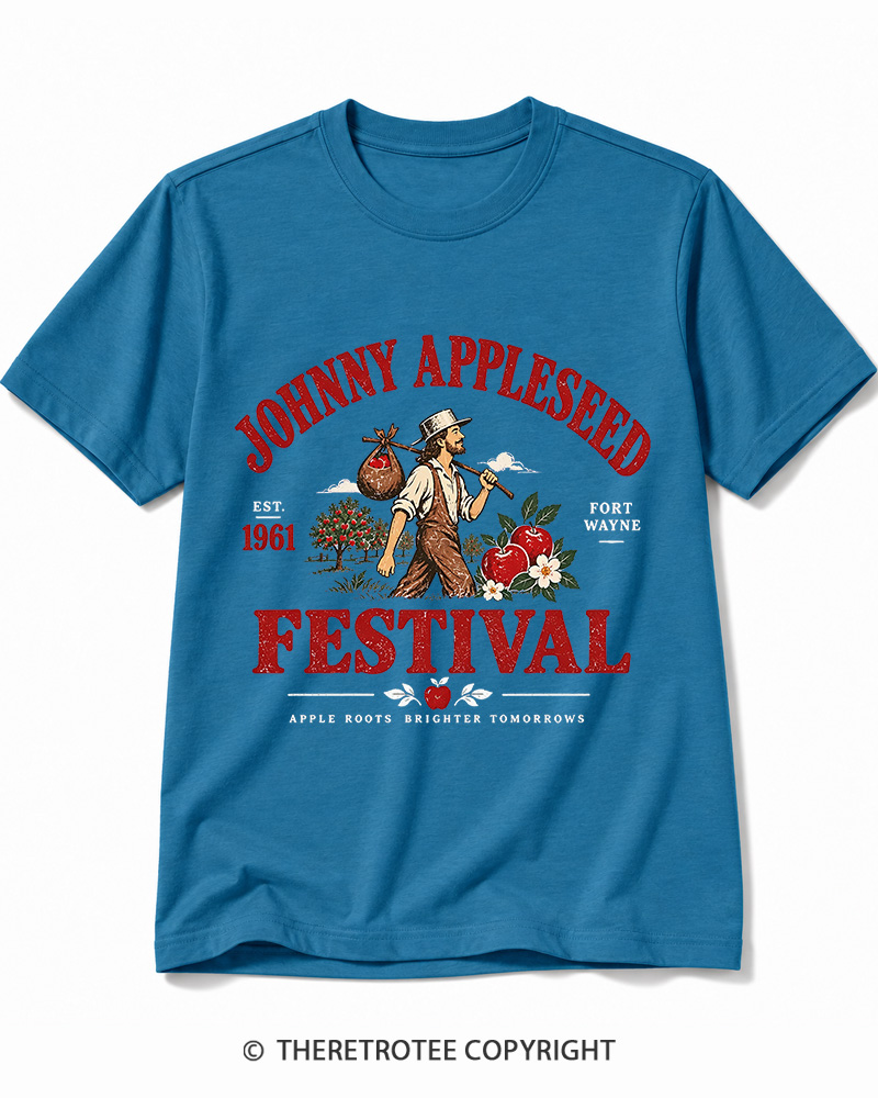 TheRetroTee 1961 Johnny Appleseed Festival Cotton T-Shirt