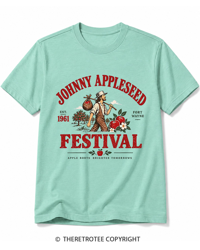 TheRetroTee 1961 Johnny Appleseed Festival Cotton T-Shirt