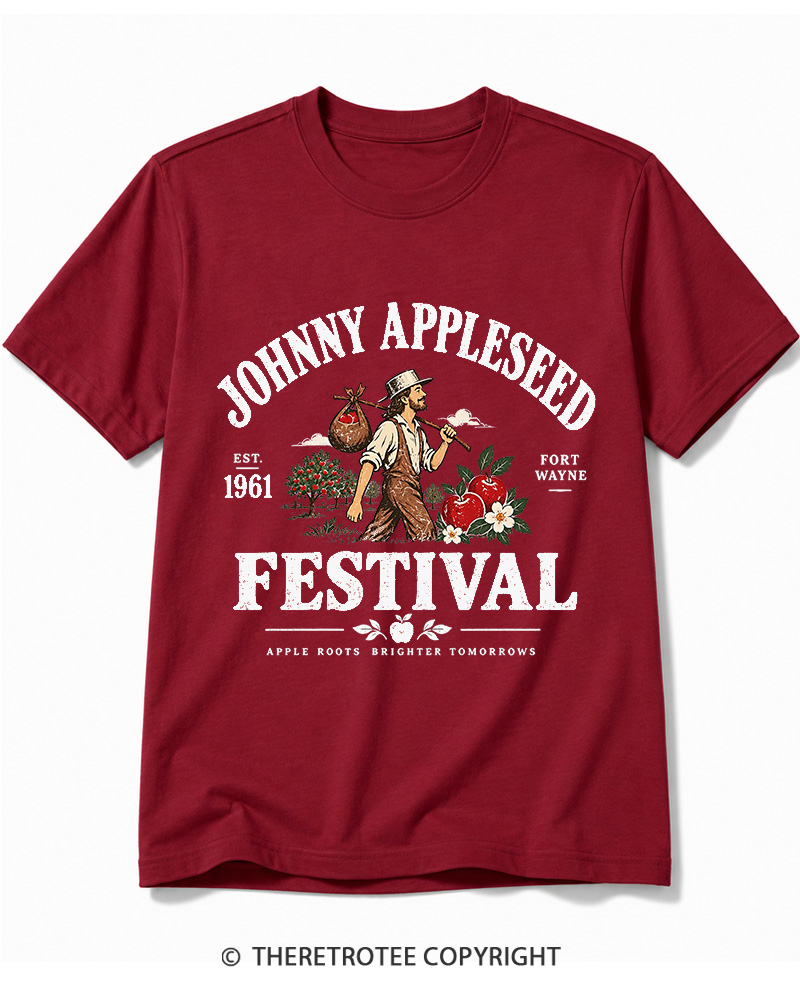 TheRetroTee 1961 Johnny Appleseed Festival Cotton T-Shirt