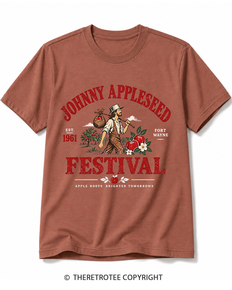TheRetroTee 1961 Johnny Appleseed Festival Cotton T-Shirt