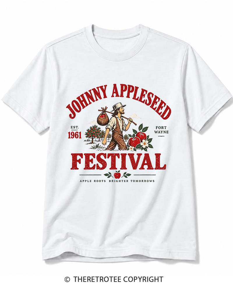 TheRetroTee 1961 Johnny Appleseed Festival Cotton T-Shirt