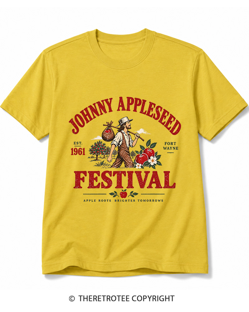 TheRetroTee 1961 Johnny Appleseed Festival Cotton T-Shirt