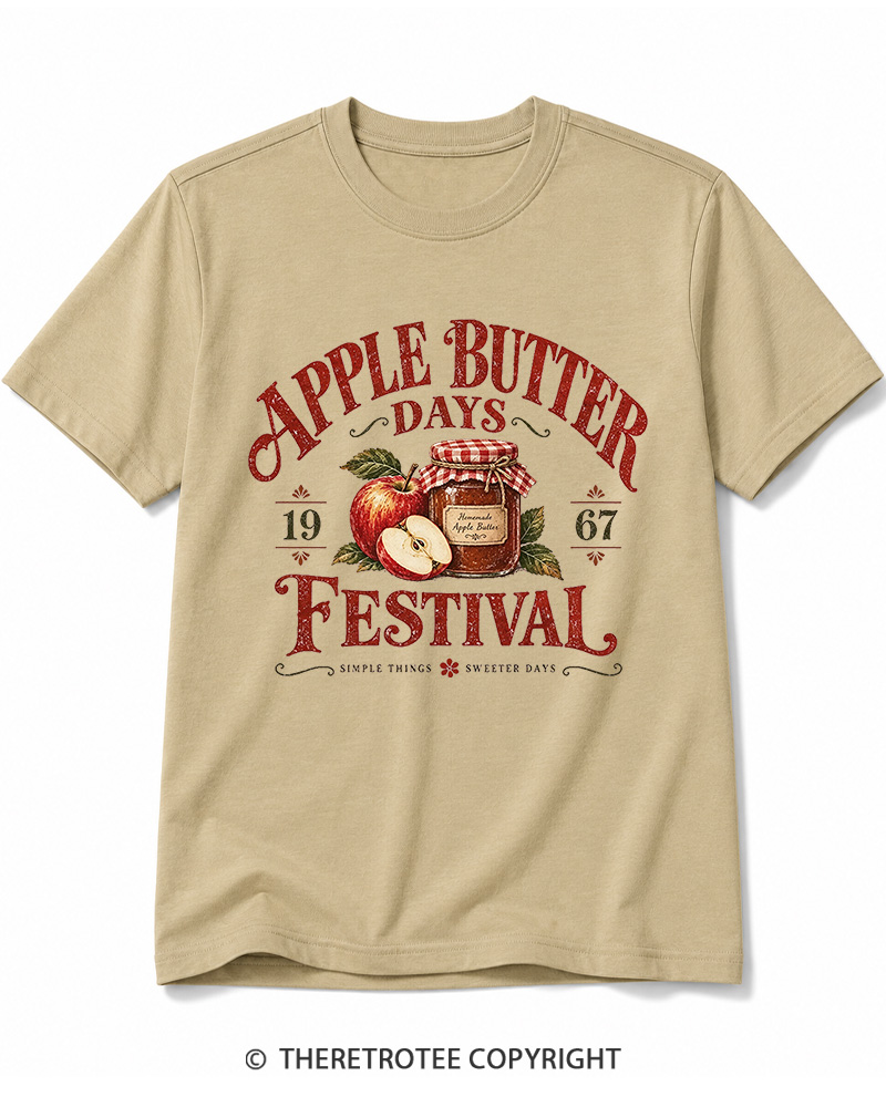 TheRetroTee 1967 Vintage Apple Butter Graphic Cotton T-Shirt