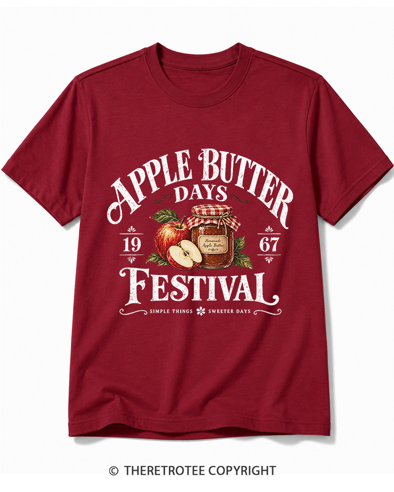 TheRetroTee 1967 Vintage Apple Butter Graphic Cotton T-Shirt