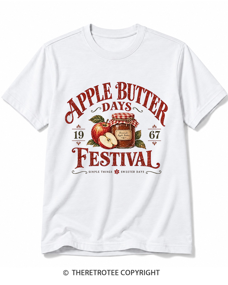 TheRetroTee 1967 Vintage Apple Butter Graphic Cotton T-Shirt