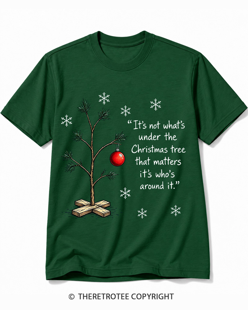 TheRetroTee Christmas Tree Quote 1960s Cotton T-Shirt