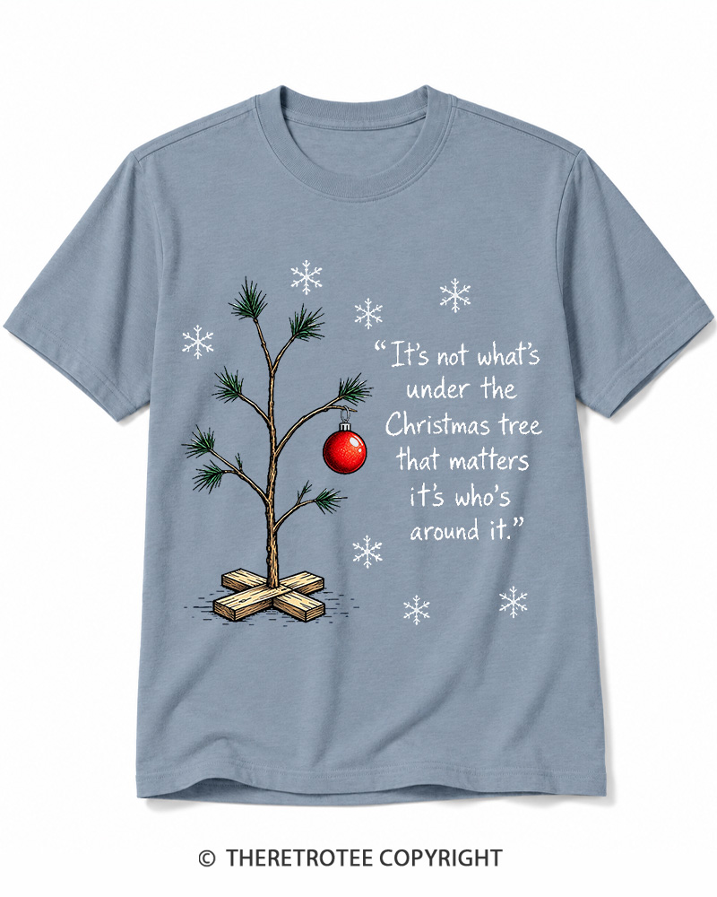 TheRetroTee Christmas Tree Quote 1960s Cotton T-Shirt
