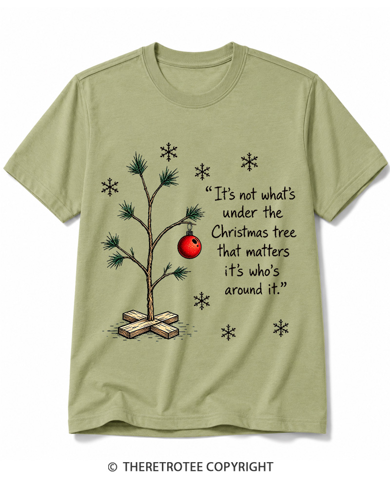 TheRetroTee Christmas Tree Quote 1960s Cotton T-Shirt