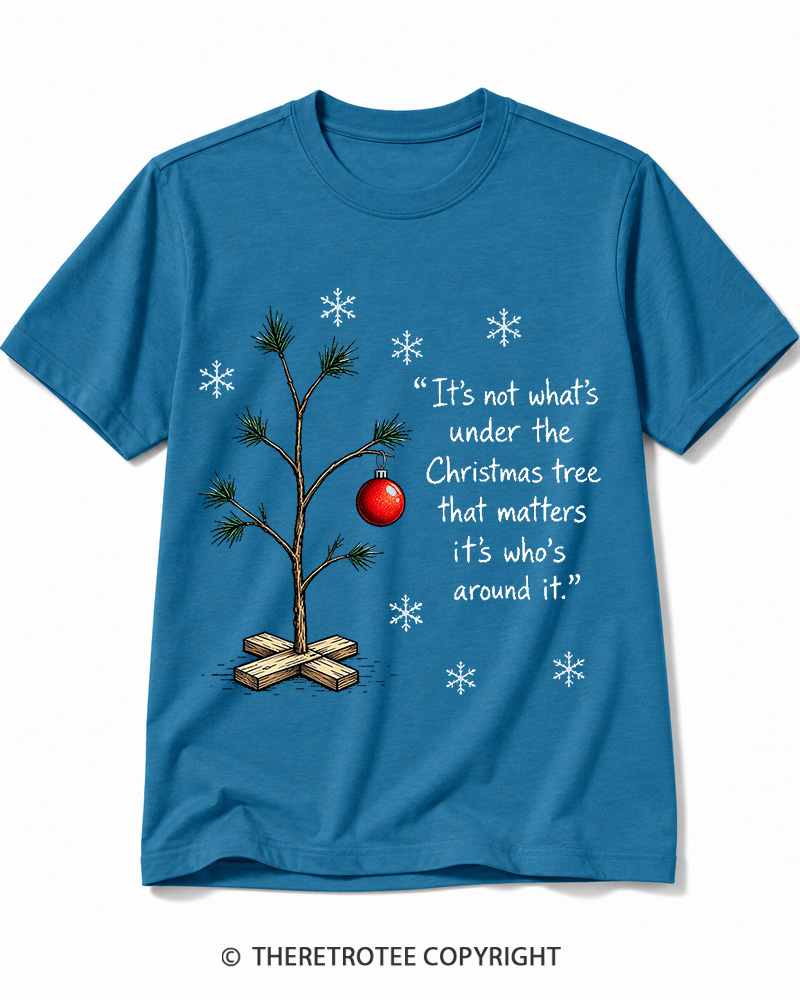 TheRetroTee Christmas Tree Quote 1960s Cotton T-Shirt