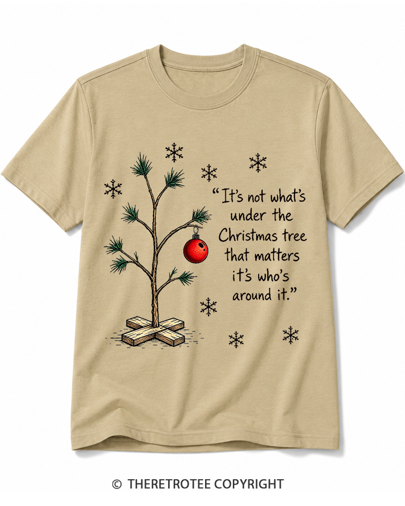TheRetroTee Christmas Tree Quote 1960s Cotton T-Shirt