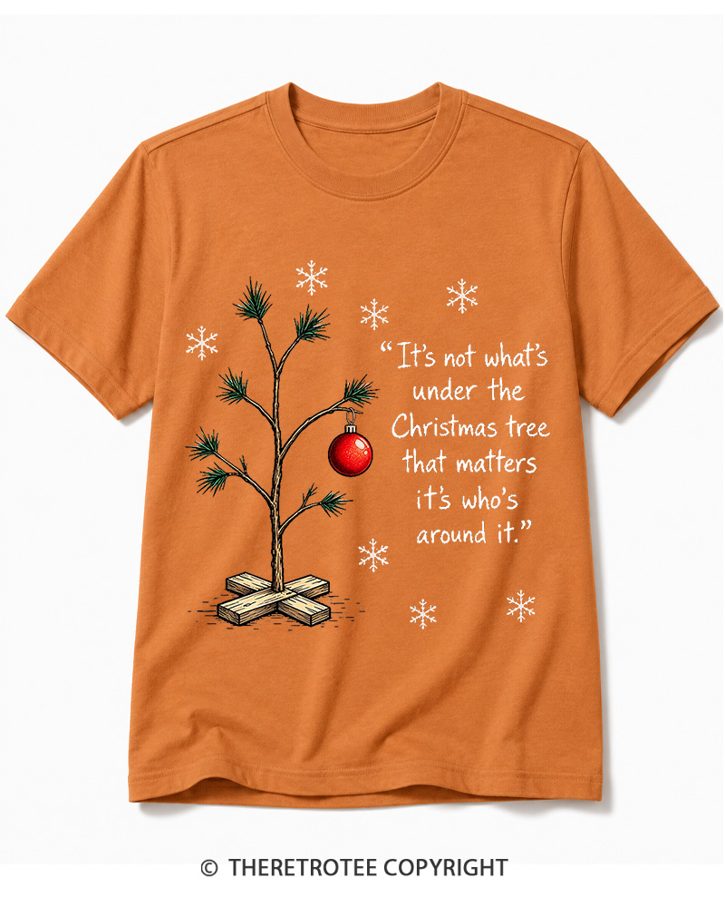 TheRetroTee Christmas Tree Quote 1960s Cotton T-Shirt