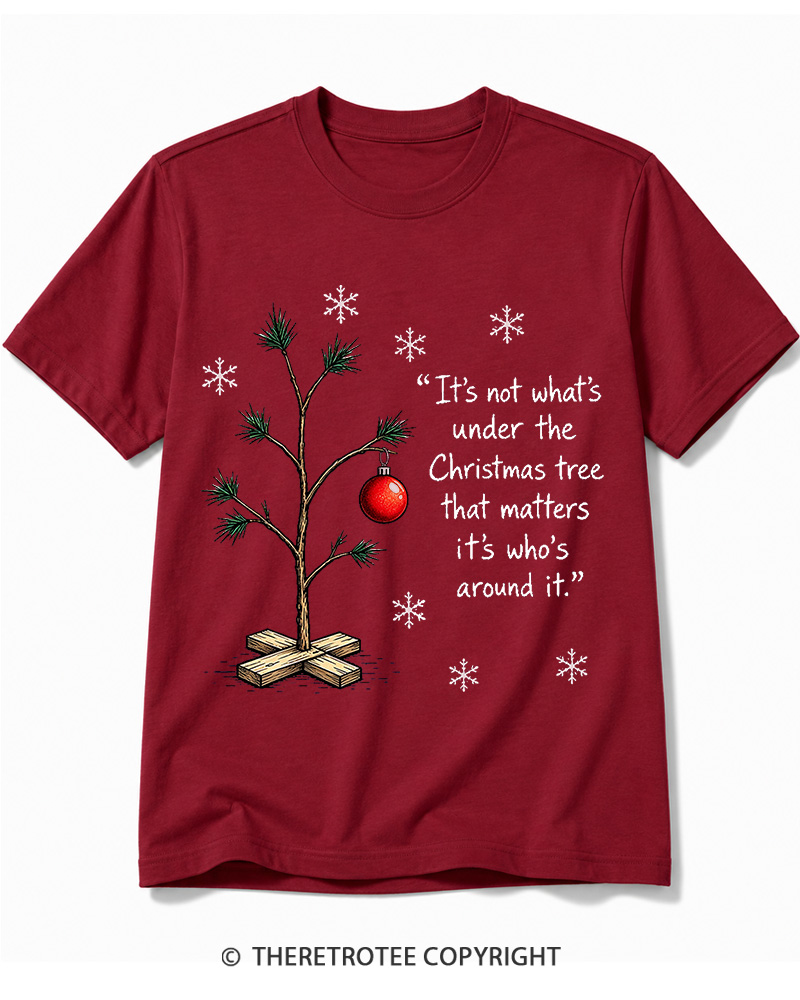 TheRetroTee Christmas Tree Quote 1960s Cotton T-Shirt