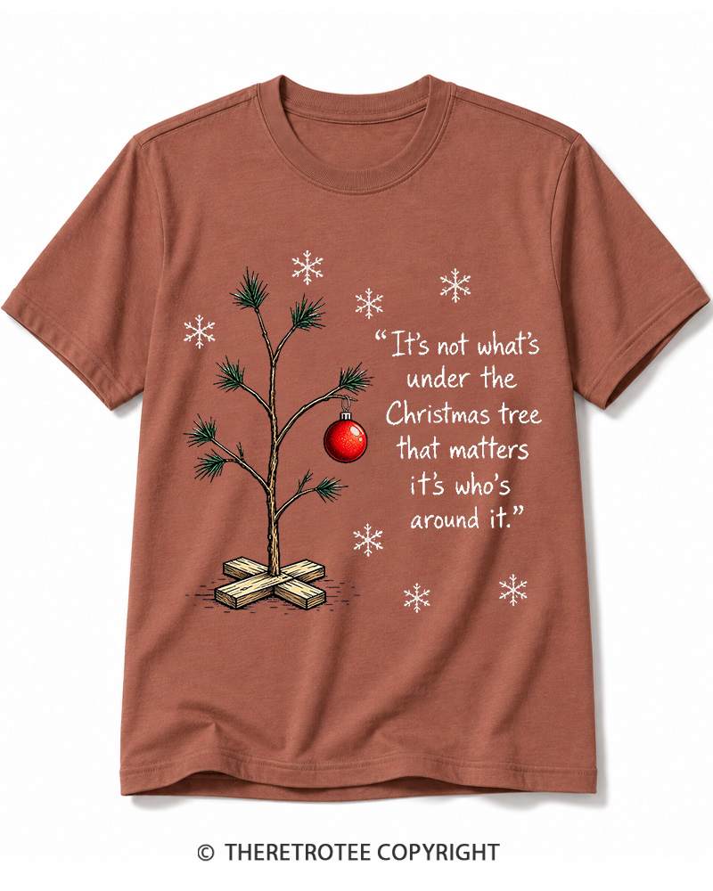 TheRetroTee Christmas Tree Quote 1960s Cotton T-Shirt