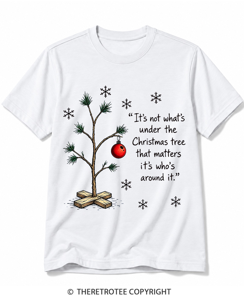 TheRetroTee Christmas Tree Quote 1960s Cotton T-Shirt