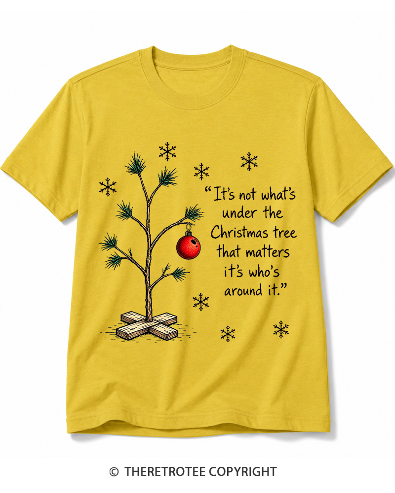TheRetroTee Christmas Tree Quote 1960s Cotton T-Shirt