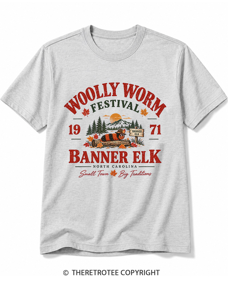 TheRetroTee 1971 Woolly Worm Festival Cotton T-Shirt