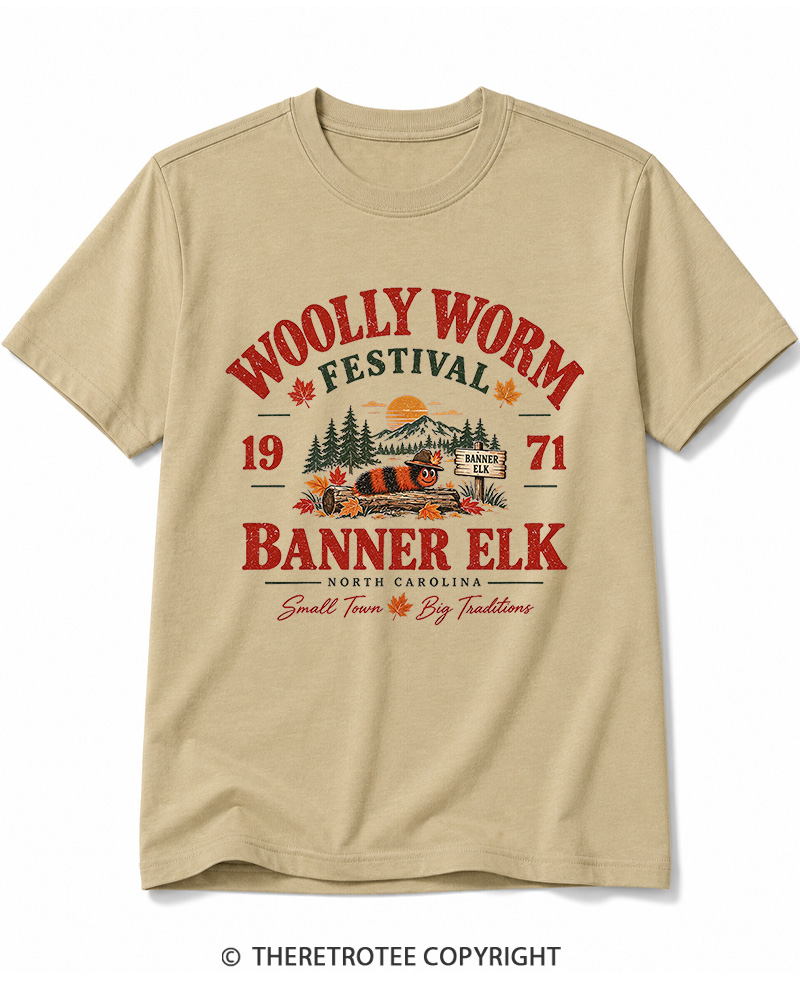 TheRetroTee 1971 Woolly Worm Festival Cotton T-Shirt