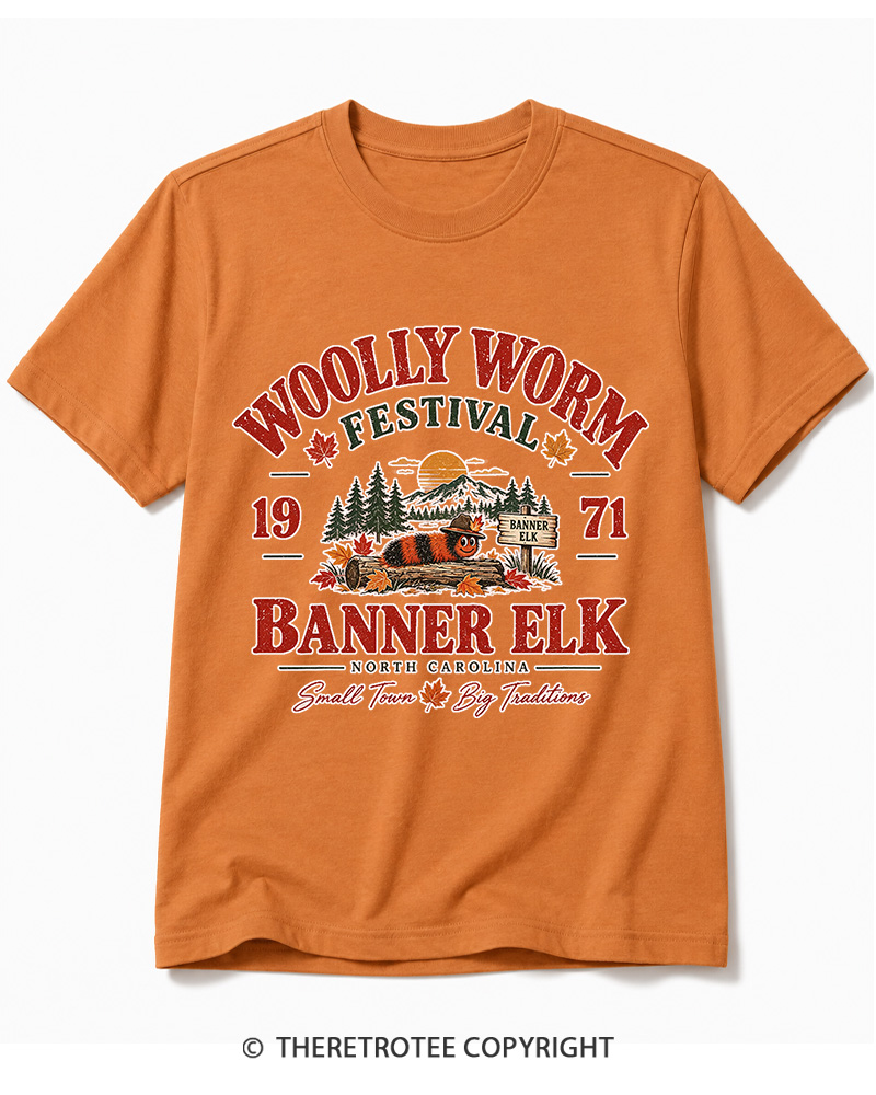 TheRetroTee 1971 Woolly Worm Festival Cotton T-Shirt