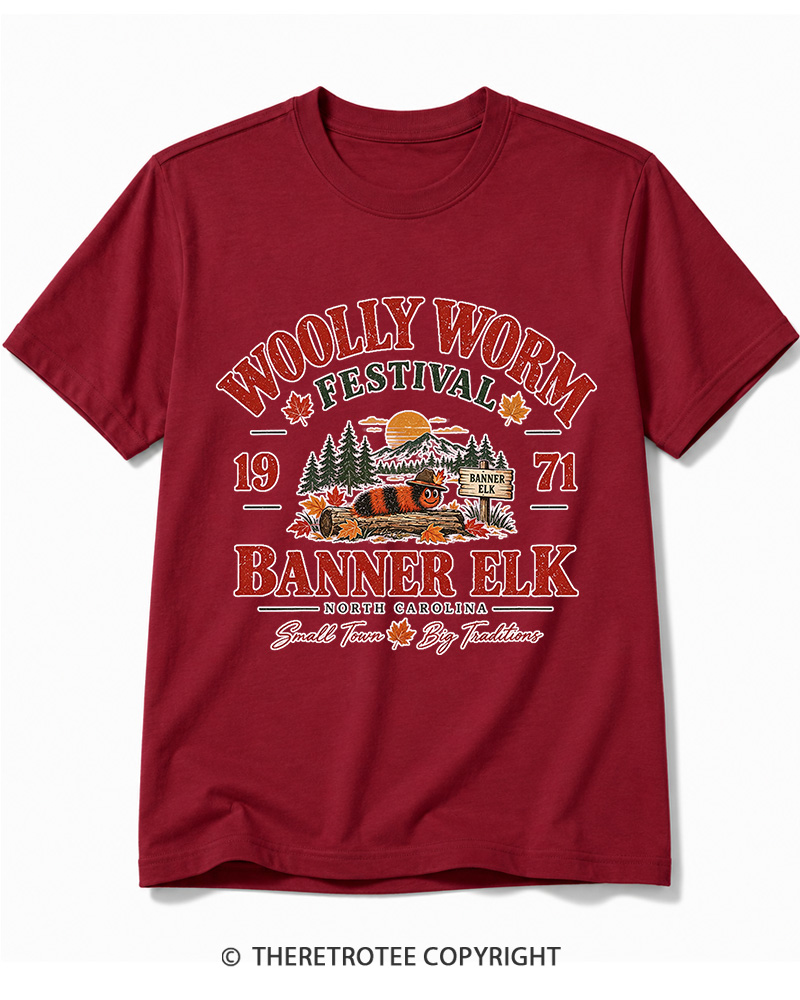 TheRetroTee 1971 Woolly Worm Festival Cotton T-Shirt