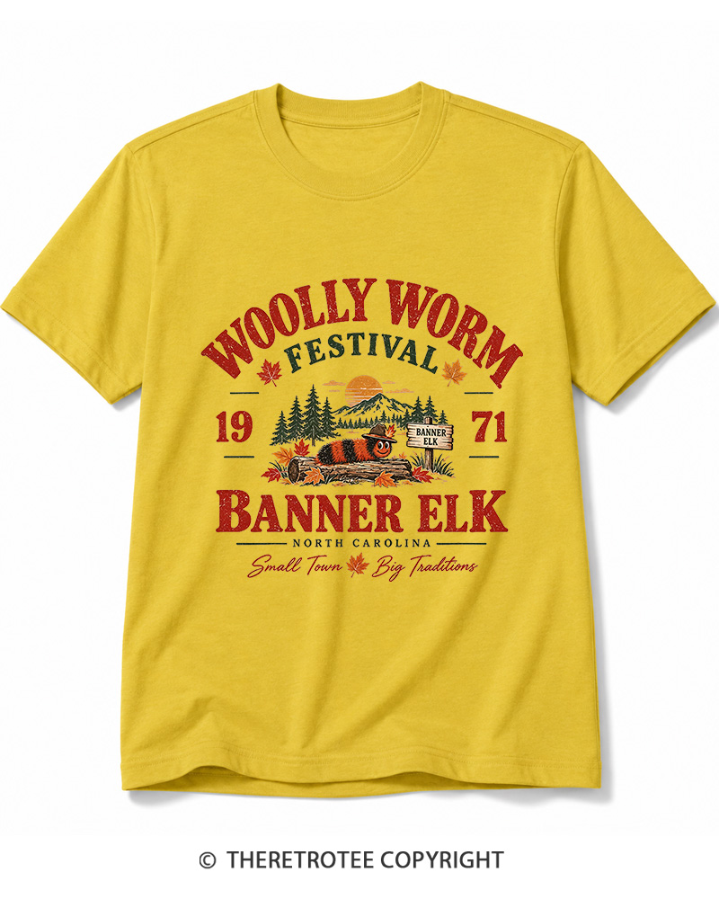 TheRetroTee 1971 Woolly Worm Festival Cotton T-Shirt