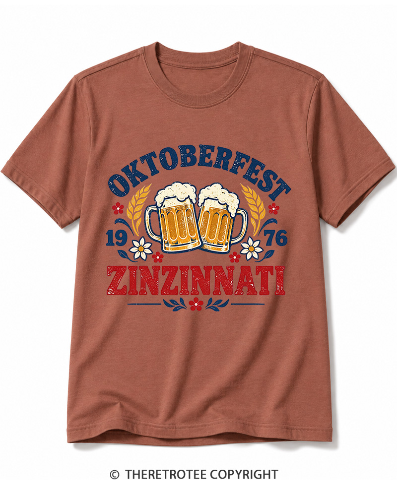 TheRetroTee 1976 Oktoberfest Zinzinnati Festival Cotton T-Shirt