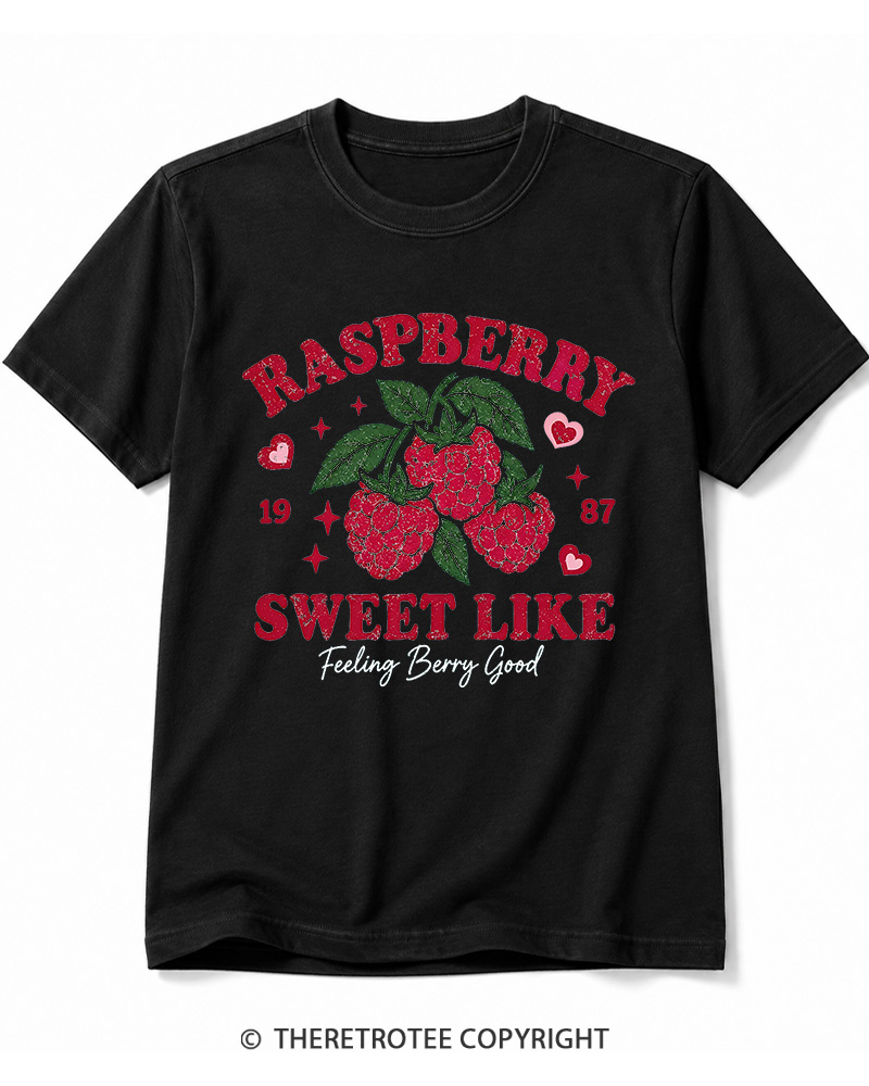 TheRetroTee 1987 American Vintage Raspberry Graphic Cotton T-Shirt