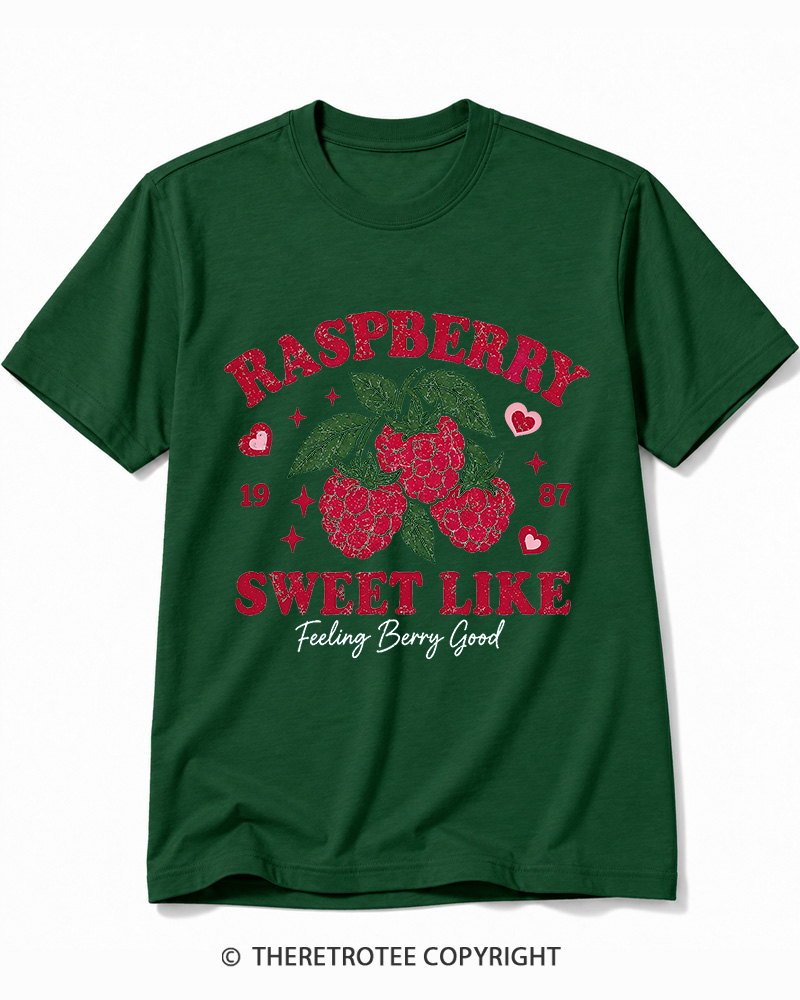 TheRetroTee 1987 American Vintage Raspberry Graphic Cotton T-Shirt