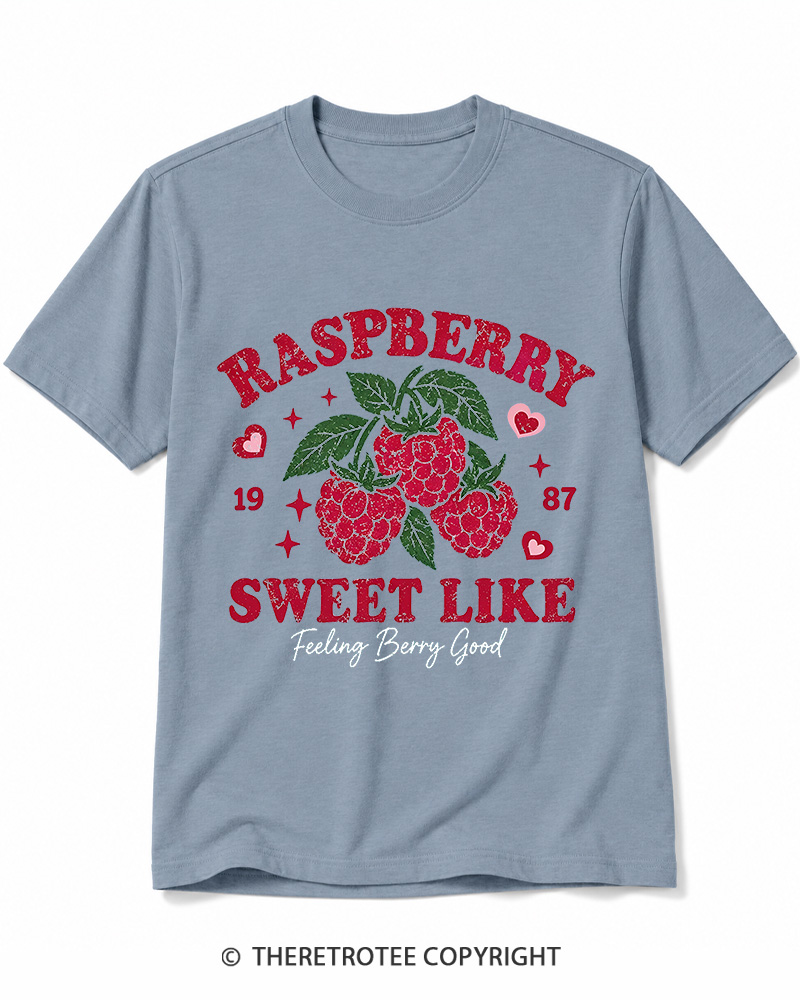 TheRetroTee 1987 American Vintage Raspberry Graphic Cotton T-Shirt