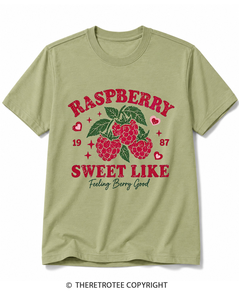 TheRetroTee 1987 American Vintage Raspberry Graphic Cotton T-Shirt