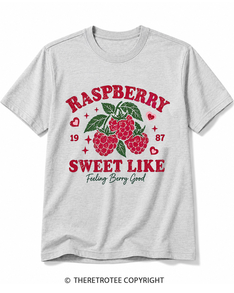 TheRetroTee 1987 American Vintage Raspberry Graphic Cotton T-Shirt
