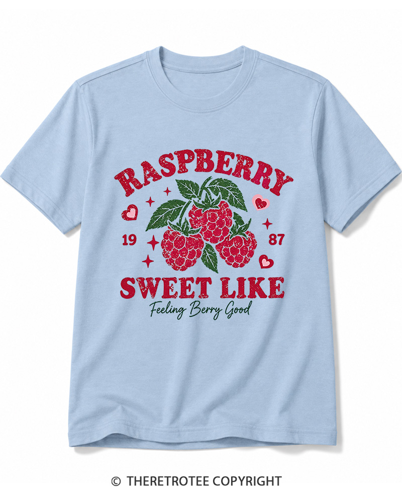 TheRetroTee 1987 American Vintage Raspberry Graphic Cotton T-Shirt