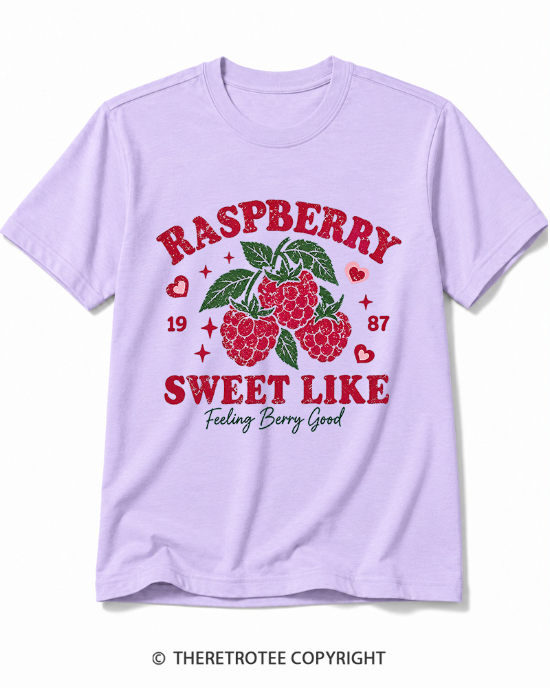 TheRetroTee 1987 American Vintage Raspberry Graphic Cotton T-Shirt