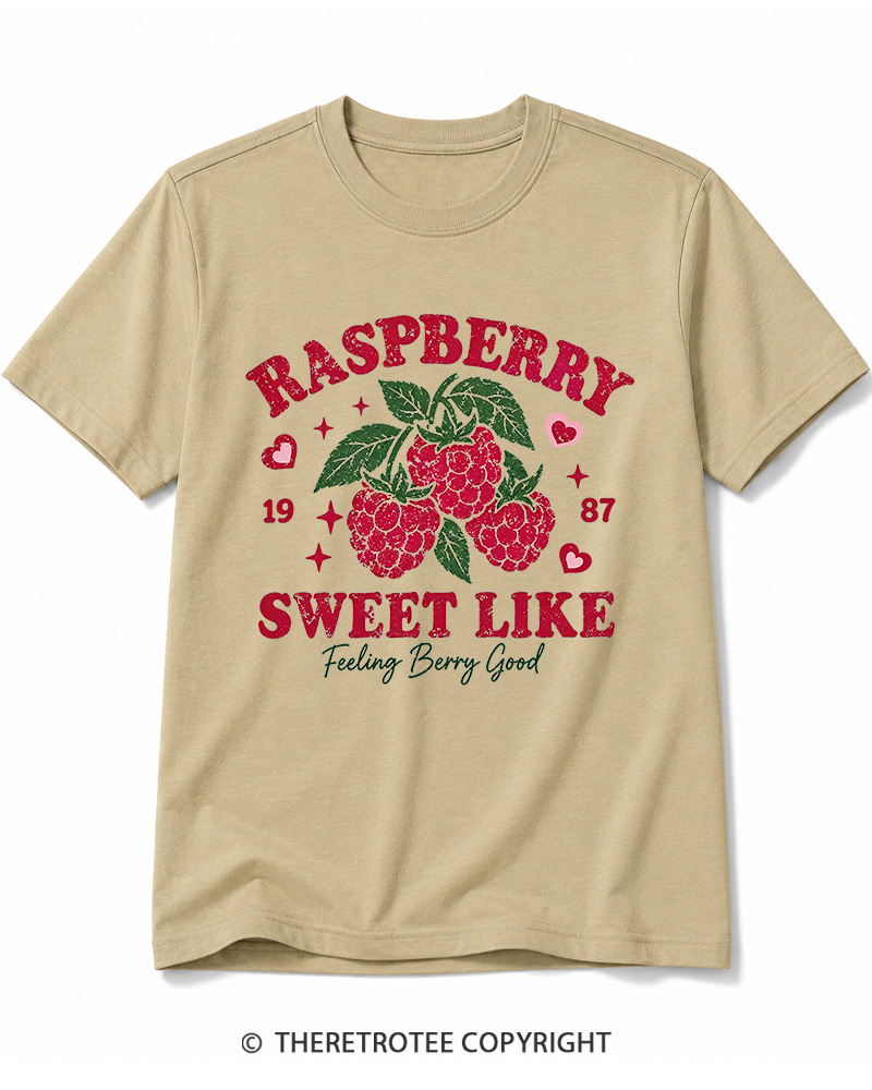 TheRetroTee 1987 American Vintage Raspberry Graphic Cotton T-Shirt