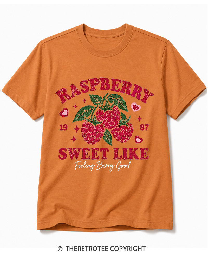 TheRetroTee 1987 American Vintage Raspberry Graphic Cotton T-Shirt