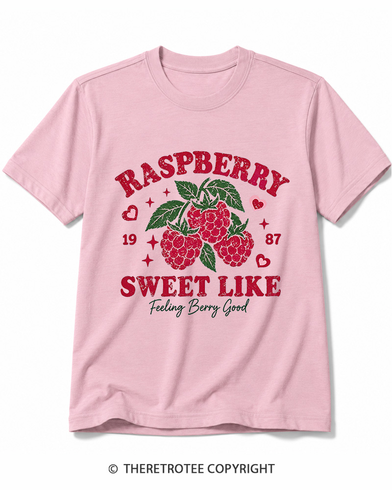 TheRetroTee 1987 American Vintage Raspberry Graphic Cotton T-Shirt