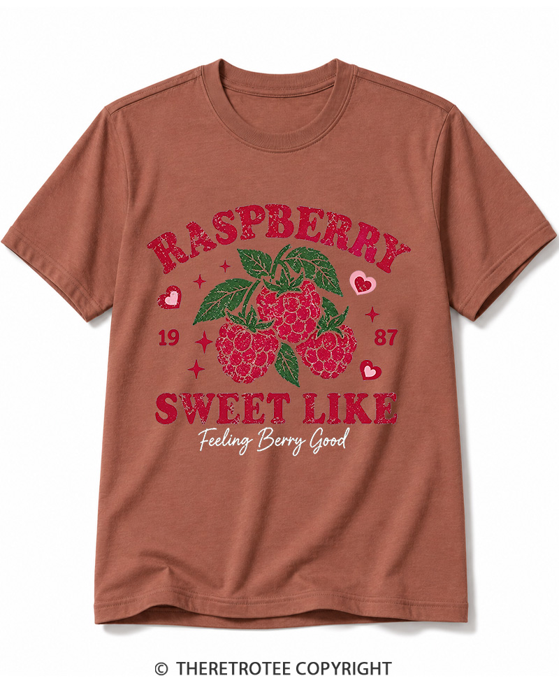 TheRetroTee 1987 American Vintage Raspberry Graphic Cotton T-Shirt