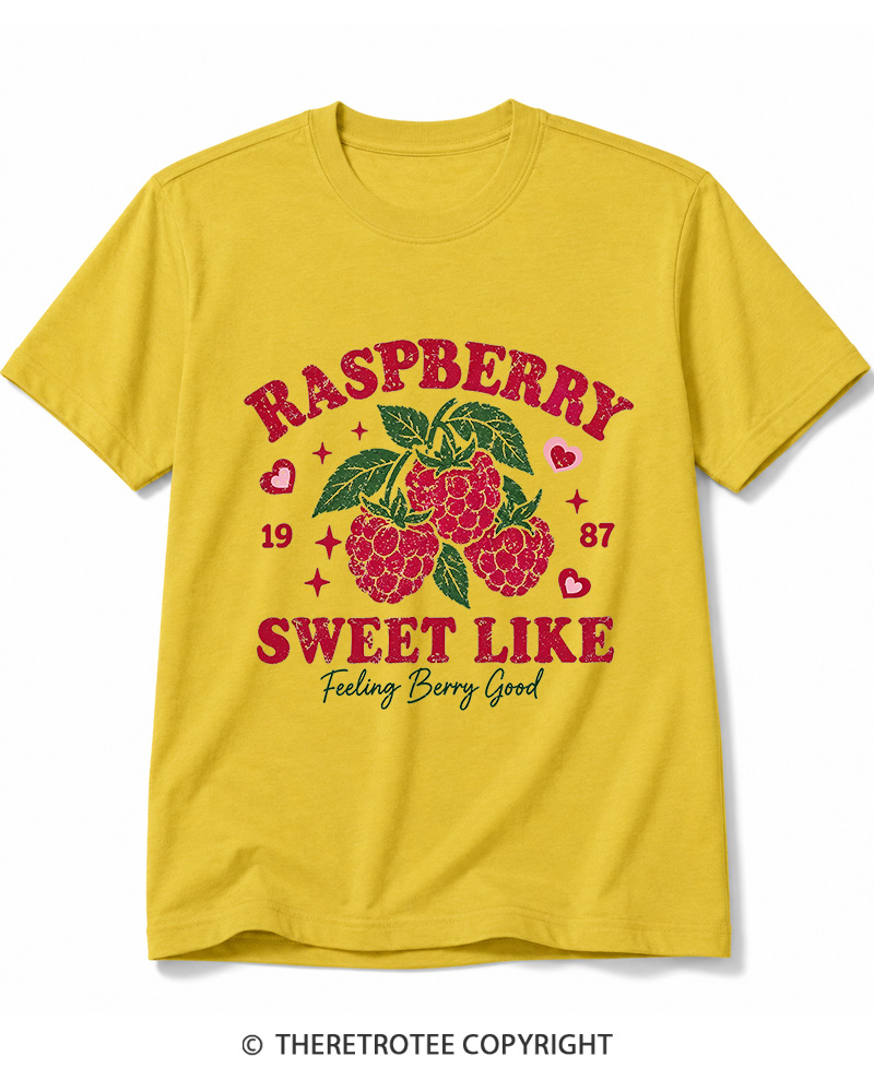 TheRetroTee 1987 American Vintage Raspberry Graphic Cotton T-Shirt