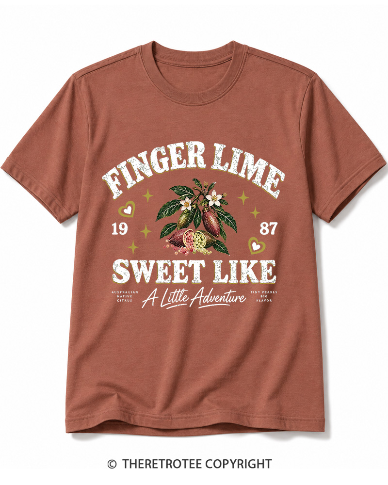 TheRetroTee 1987 Australian Vintage Finger Lime Graphic Cotton T-Shirt