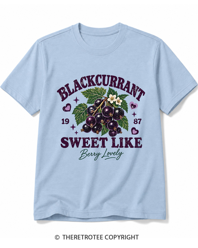 TheRetroTee 1987 British Vintage Blackcurrant Graphic Cotton T-Shirt
