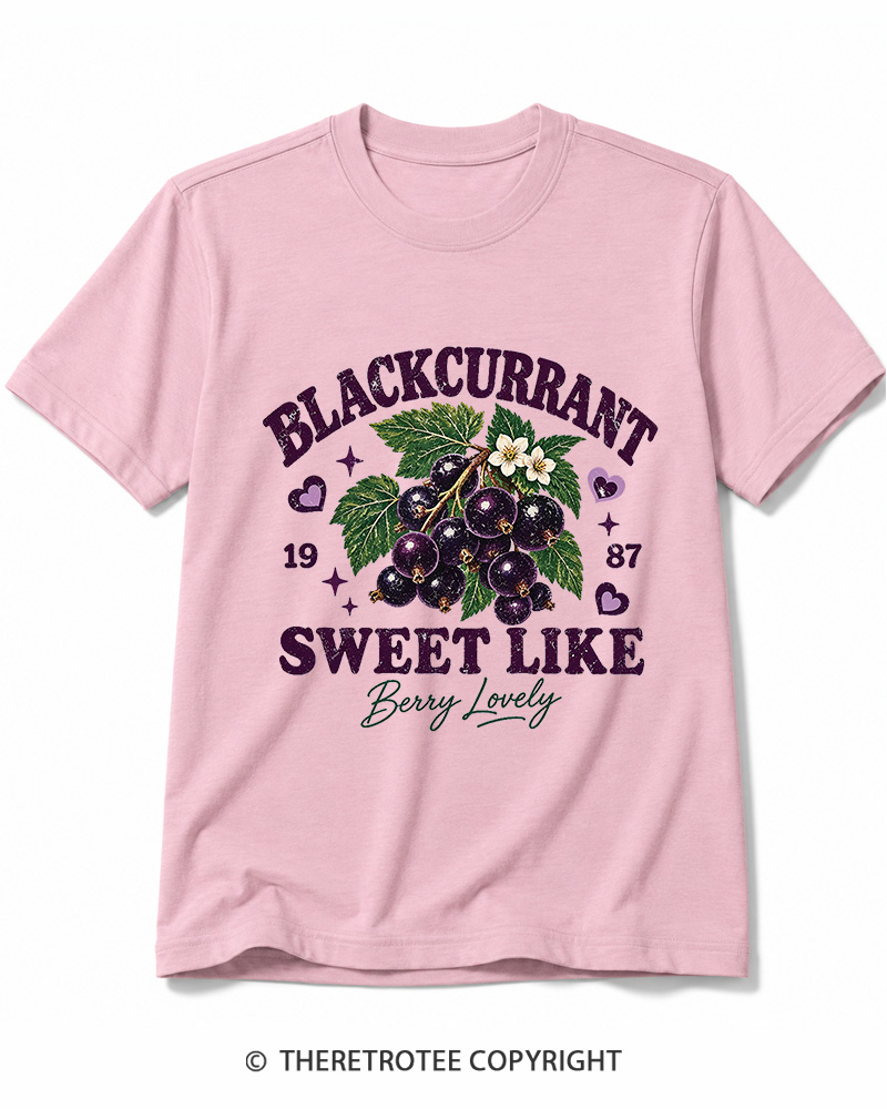 TheRetroTee 1987 British Vintage Blackcurrant Graphic Cotton T-Shirt