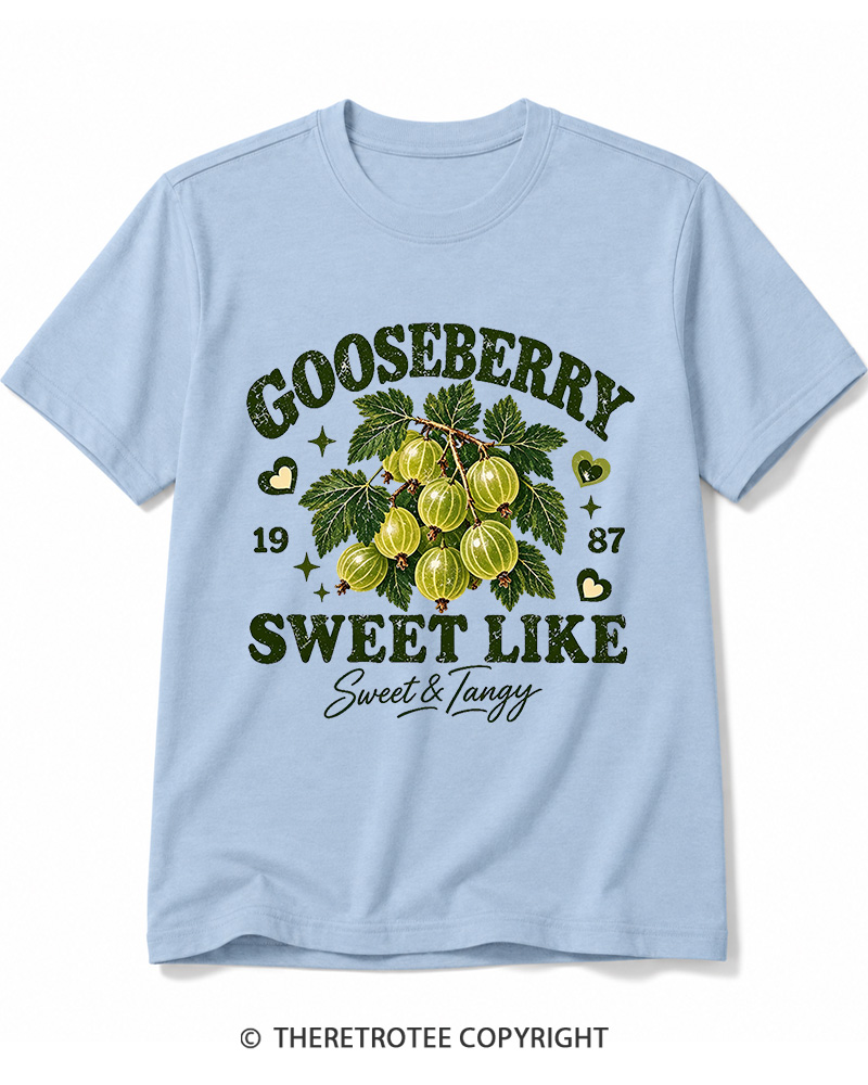 TheRetroTee 1987 British Vintage Gooseberry Graphic Cotton T-Shirt