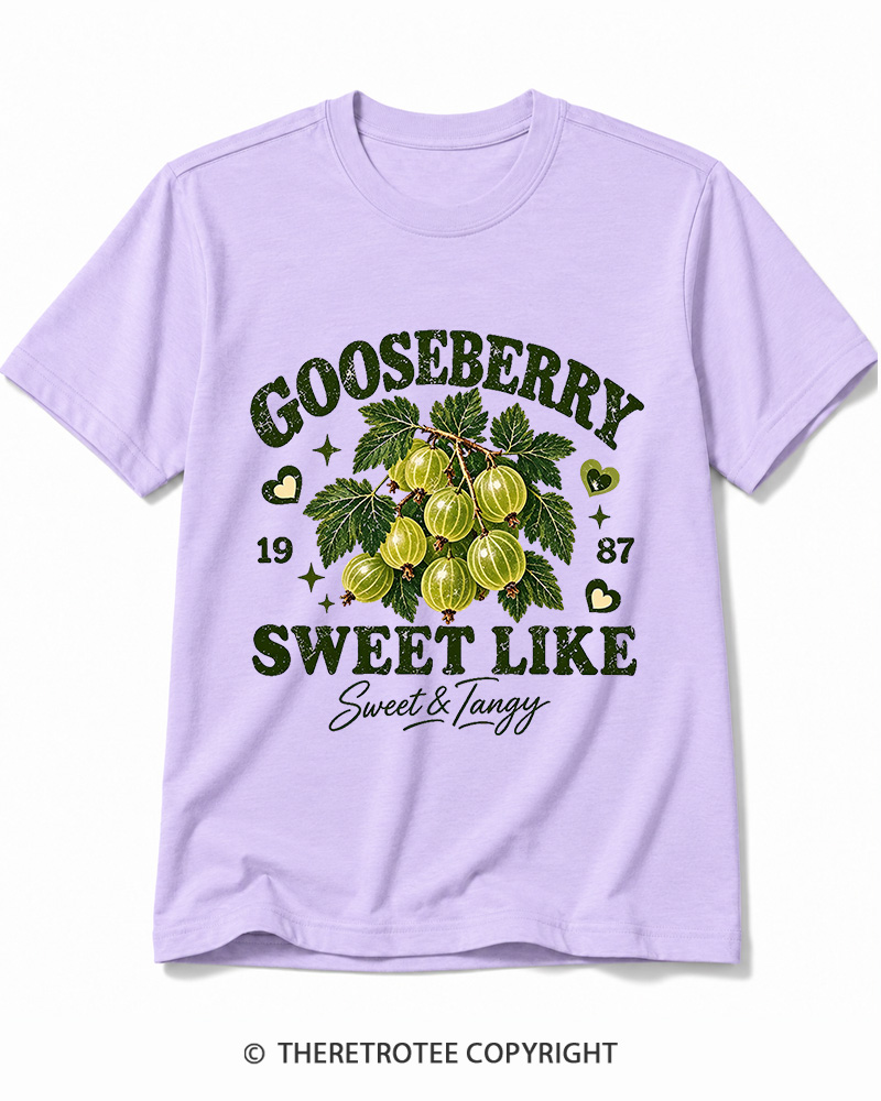 TheRetroTee 1987 British Vintage Gooseberry Graphic Cotton T-Shirt