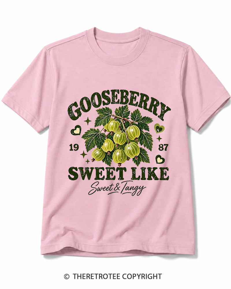 TheRetroTee 1987 British Vintage Gooseberry Graphic Cotton T-Shirt