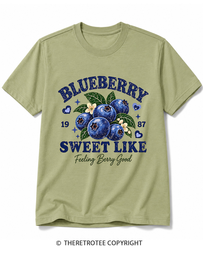 TheRetroTee 1987 Vintage Blueberry Graphic Cotton T-Shirt