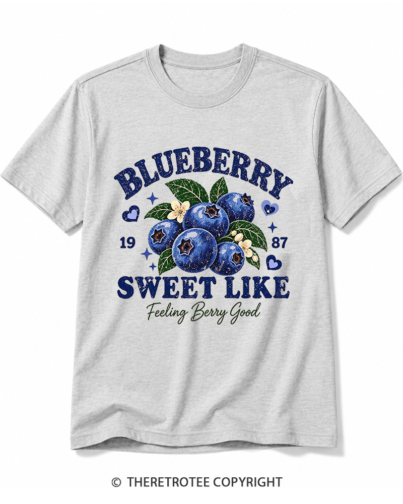 TheRetroTee 1987 Vintage Blueberry Graphic Cotton T-Shirt