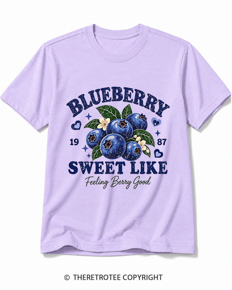 TheRetroTee 1987 Vintage Blueberry Graphic Cotton T-Shirt