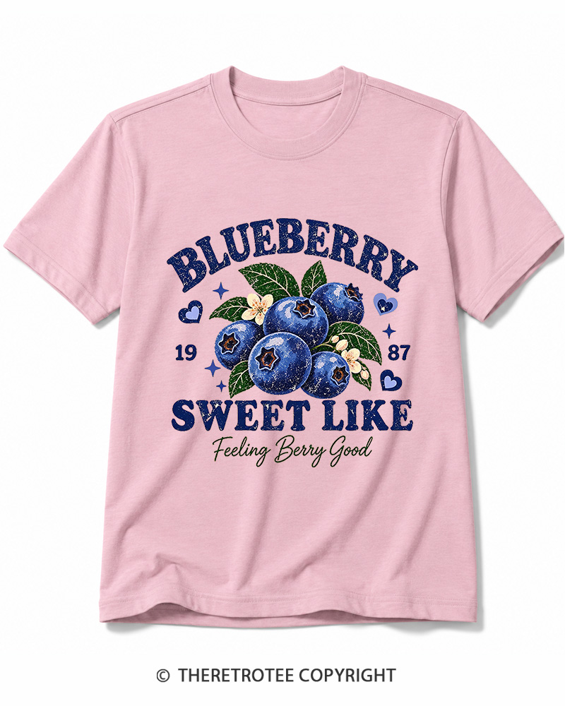 TheRetroTee 1987 Vintage Blueberry Graphic Cotton T-Shirt
