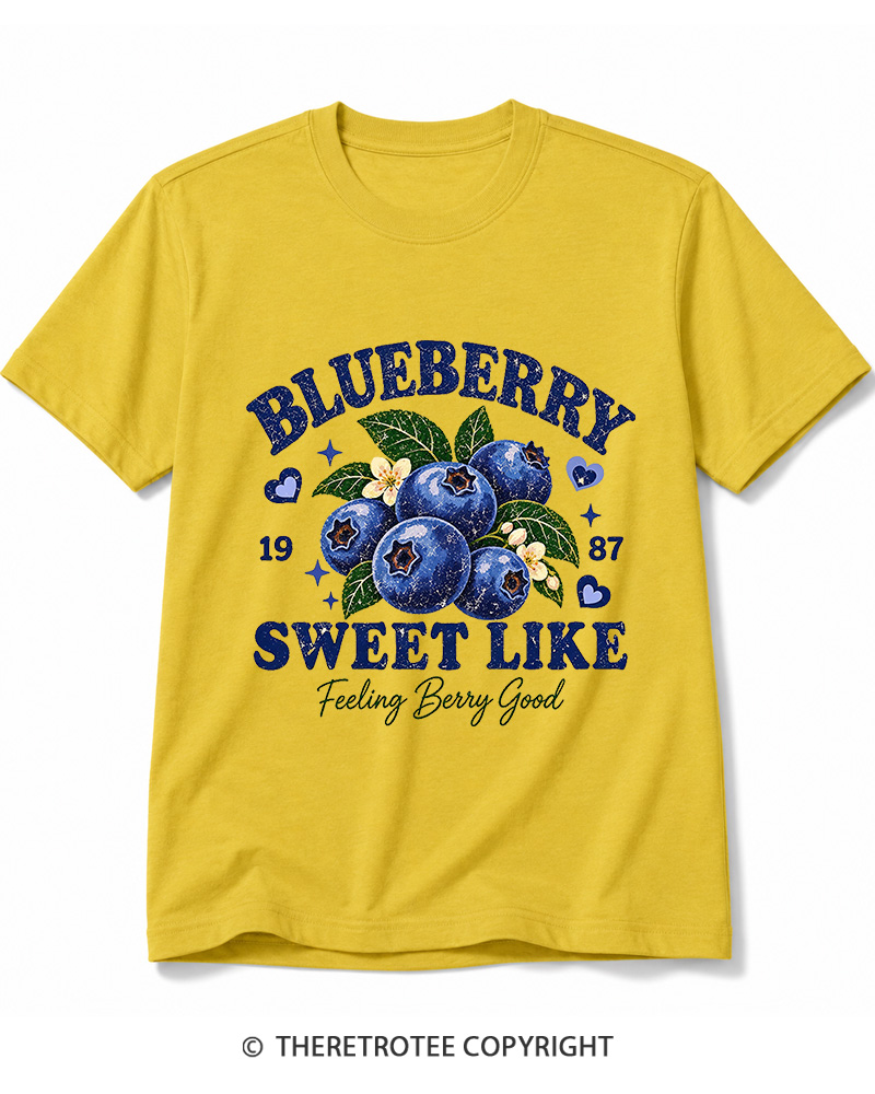 TheRetroTee 1987 Vintage Blueberry Graphic Cotton T-Shirt