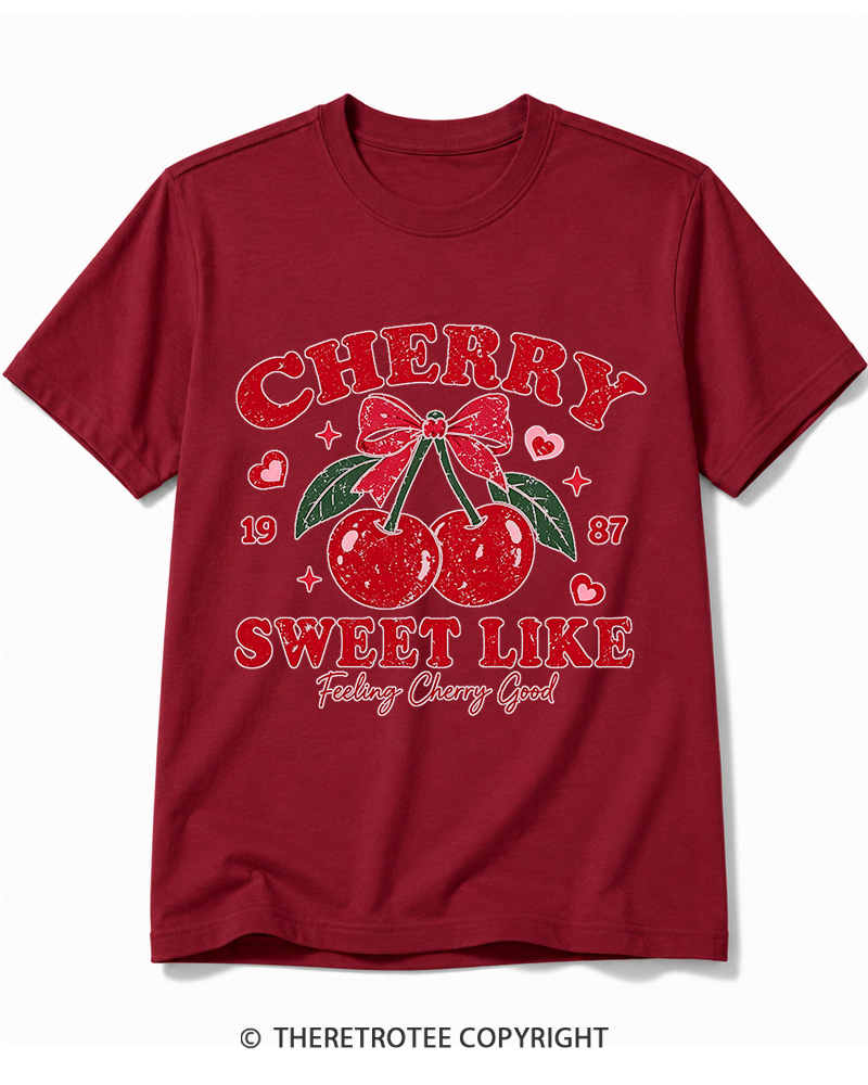 TheRetroTee 1987 Vintage Cherry Graphic Cotton T-Shirt