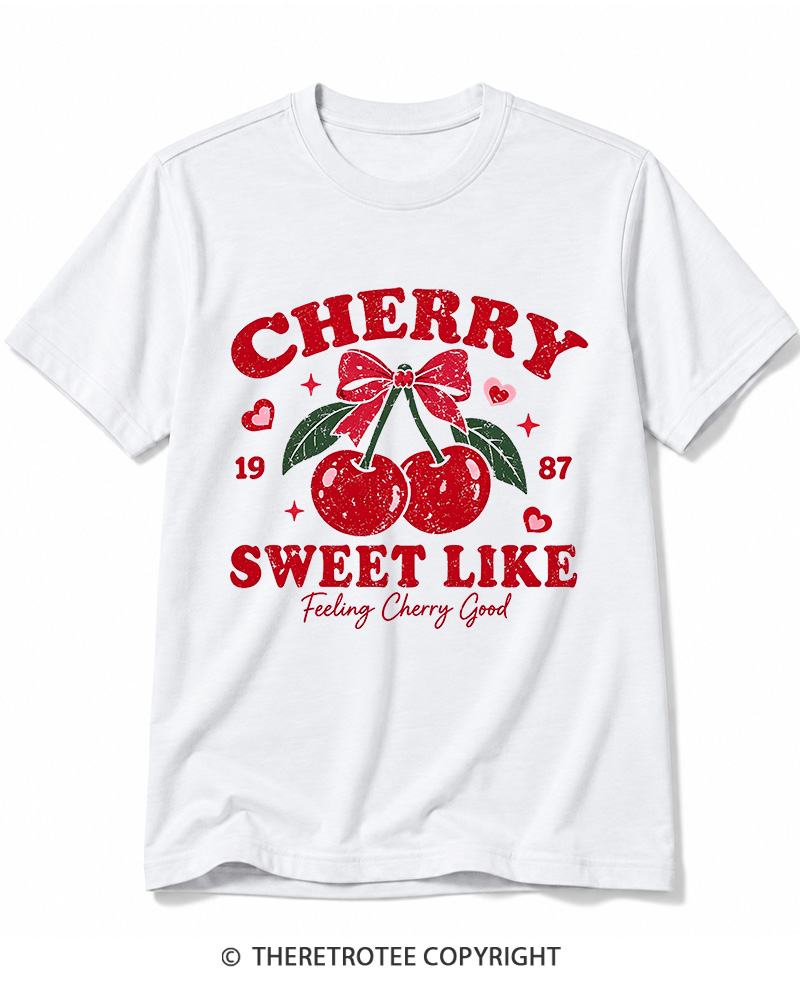 TheRetroTee 1987 Vintage Cherry Graphic Cotton T-Shirt